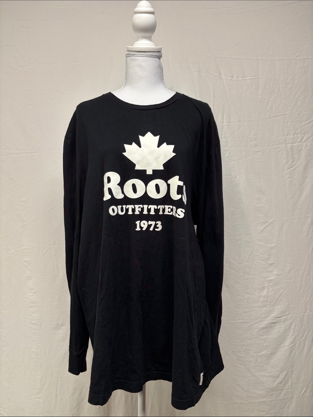 Roots Black Long Sleeve Shirt with White Logo